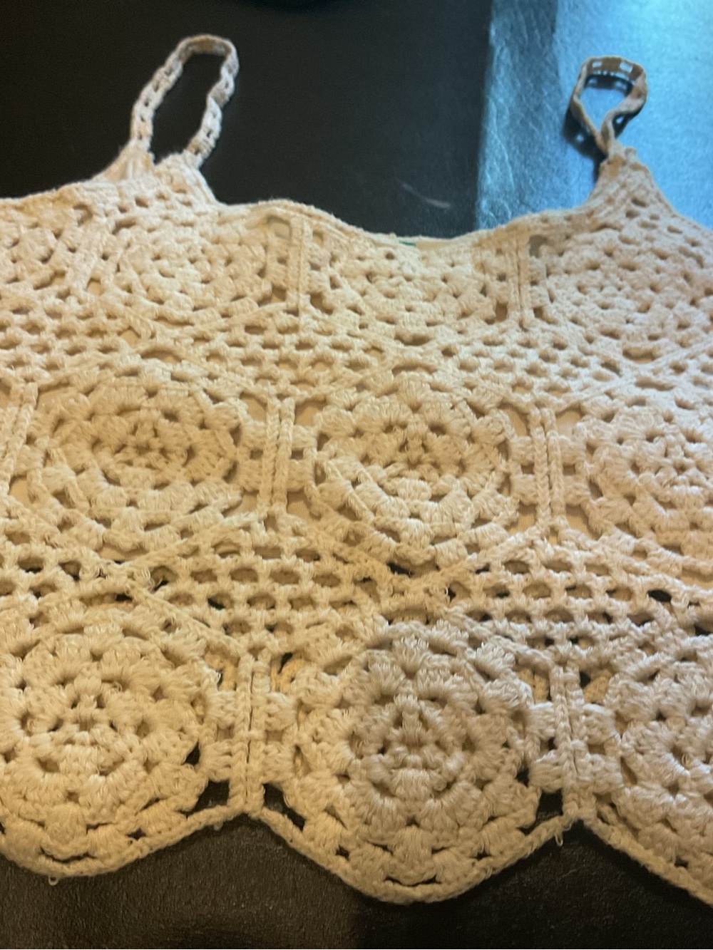 Arizona Jean Company Cream Crochet Tank Top